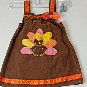 Holiday Editions 3T Skirt Jumper, 100% Cotton Brown Color with Mulit-color Bird